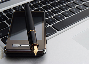 Keyboard, phone and pen